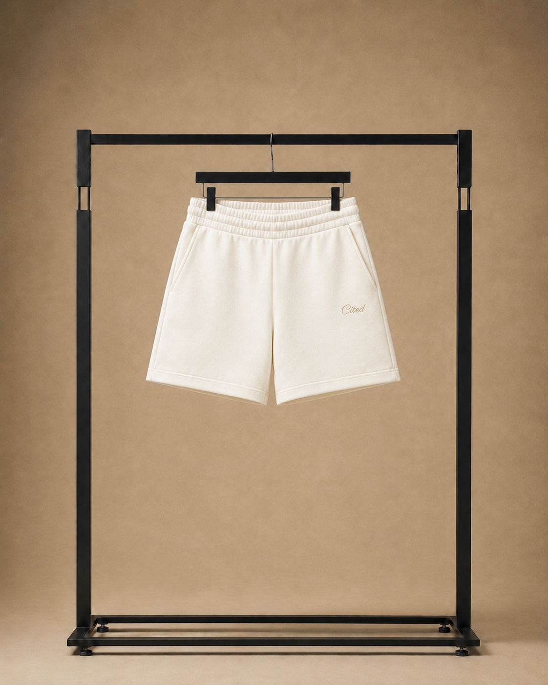 WHITE SWEATSHORT