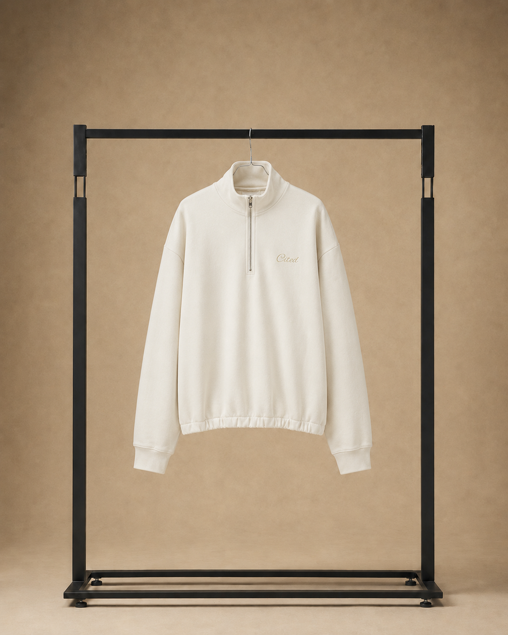 WHITE QUARTER ZIP